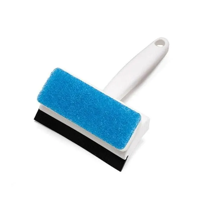 2 in 1 Glass Wiper Cleaning Brush | Household Cleaner Mirror Grout Tile Cleaner Washing Pot Brush Double-Sided Glass Wipe Bathroom Wiper Window Glass Wiper (Multicolor) - Pack of 1