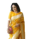 omen’s Banarasi Art Silk Saree with Traditional Woven Motifs | Elegant Ethnic