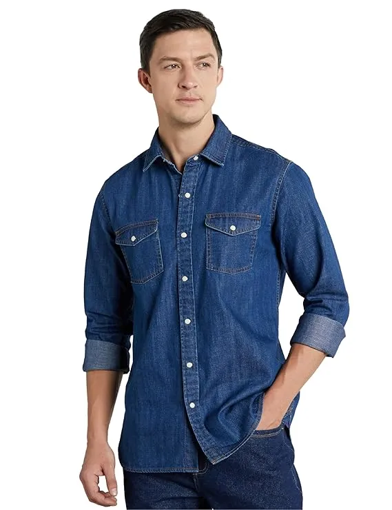 Men Classic Slim Fit Pure Cotton Casual Shirt