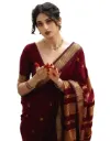 Women's Soft Banarasi Silk Jacquard Saree with Unstitched Blouse Piece