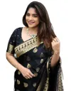 Women's Soft Banarasi Silk Jacquard Saree with Unstitched Blouse Piece
