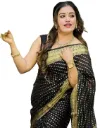 Women's Soft Banarasi Silk Jacquard Saree with Unstitched Blouse Piece