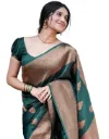 Women's Soft Banarasi Silk Jacquard Saree with Unstitched Blouse Piece