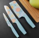 Kitchen Knife Set of 3 – Stainless Steel Sharp Edge Chef Knives for Cutting, Chopping & Slicing Vegetables, Fruits & Meat (Sky Blue)