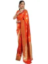 Women’s Banarasi Art Silk Saree with Traditional Woven Motifs | Elegant Ethnic Indian Sari