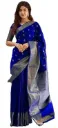 Women's Banarasi Kanjivaram Cotton Silk Jaquard Saree Printed Saree With Unstitched Blouse Material - Suitable For All Indian Occasions and Festivals