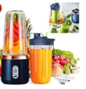 Portable Juicer Blender with Dual 400ml Bottles, USB Rechargeable, Personal Smoothie and Juice Maker