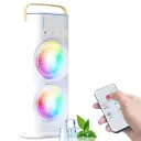 Double Ended Spray Air Cooler Fan USB Rechargeable 3 Speed Portable Mini AC Cooler with Water Mist, LED Light & Remote Control, Personal Table Cooling Fan for Home Office Travel, Thandi Hawa