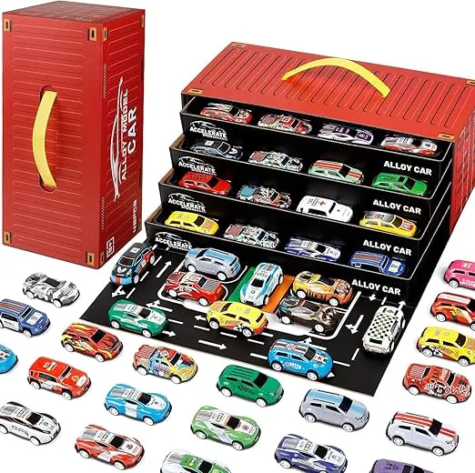 48pcs Pull Back Cars Set,Racing Car Toys,Bulk Trucks Toy Vehicles Set,Toy Cars for Kids Ages 3-8 Goodie Bag Stuffers Mini Cars Party Favors for Kids Boys and Girls