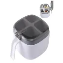 Seasoning Box with Lid and Spoon, 4 Compartment Spice Pots with Handle for Household Kitchen Box Organizer for Salt, Spices, Condiments Seasoning for Home Kitchen
