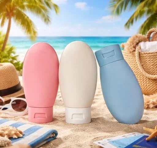 Soft silicone bottles perfect for carrying shampoo, conditioner, lotion, or cream while traveling. Leak-proof and easy to squeeze for daily use. VAI-P2483 (Pack of 3, Multi-color)