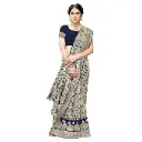 Women's Trendy Banarasi Kanjivaram Navy Color Art Silk Saree with Blouse Material
