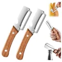 2Pcs 2-in-1 Stainless Steel Peeler, Comfortable Wooden Handle, Multifunctional Peeling and shredding Tool for Fruits and Vegetables Home Kitchen Daily use