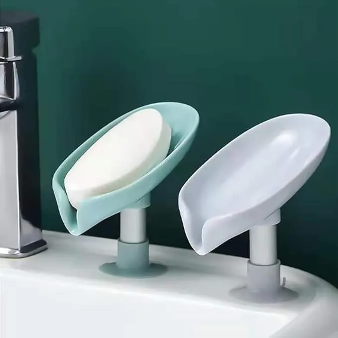 (Pack of 2, Multi-Colour) ABS Plastic Soap Stand Holder for Bathroom Kitchen Sink Wall Single Layer with Magic Stickers