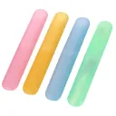 Anti Bacterial Toothbrush Container, Travel Toothbrush Holder, Caps, Cover, Case Box Tube Cover - Pack of 4 (Multicolours)